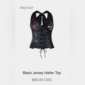 Black Halter Streetwear Top with Lace-Up Front